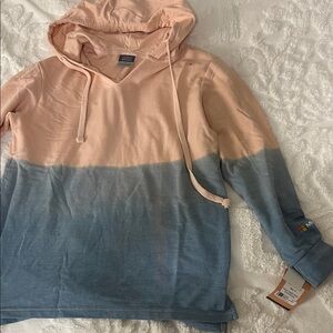 NWT Women’s Microsoft Pink and Blue Gradient Terry Hoodie